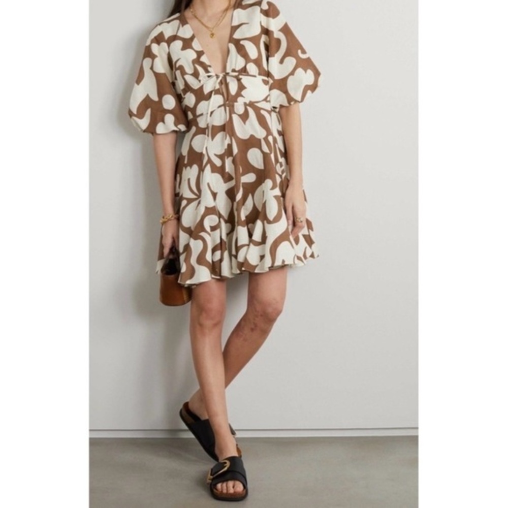 RHODE MADELINE DRESS IN FREE SPIRIT BROWN
